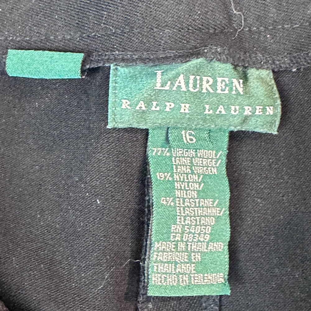 Lauren Ralph Lauren Black Wool Blend Straight Leg Dress Pants‎ Women's Size 16 - Picture 5 of 6